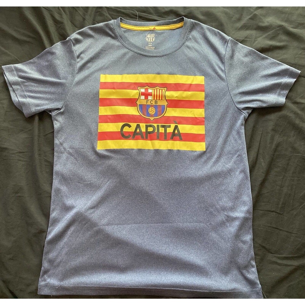 Rare FC Barcelona FCB Cotton T-Shirt Mens Adult Size Medium